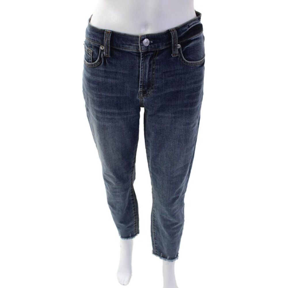 7 For All Mankind Women Maternity Ankle Cropped Jeans Blue High Rise Size 30